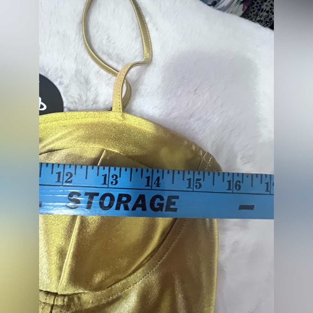 Stylish Gold Satin Bustier - Picture 9 of 12